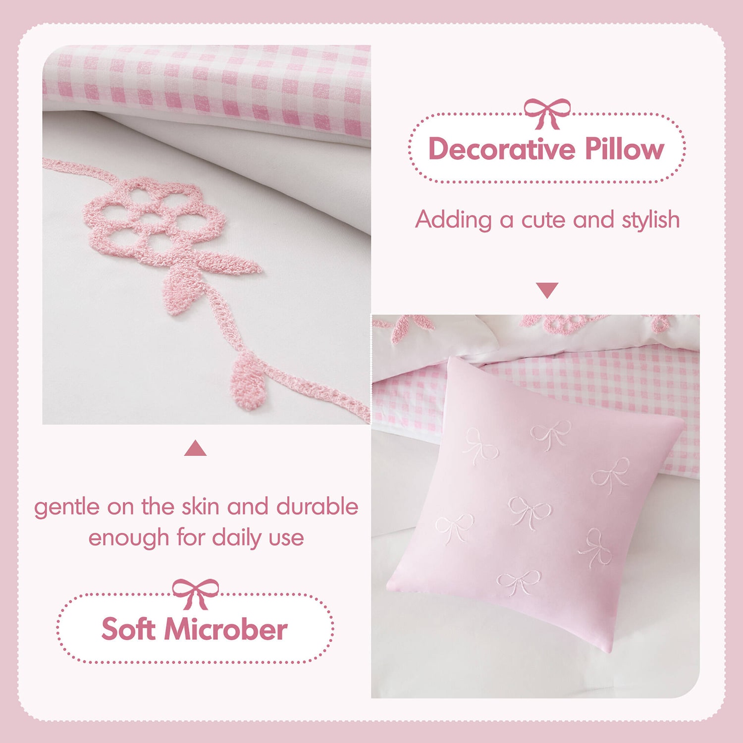 Intelligent Design Eloise Floral Bow Embroidered 6-pc. Lightweight Reversible Easy Care Comforter Set