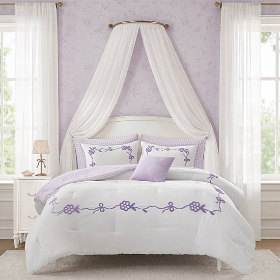 Intelligent Design Eloise Floral Bow Embroidered 6-pc. Comforter Set with Throw Pillow