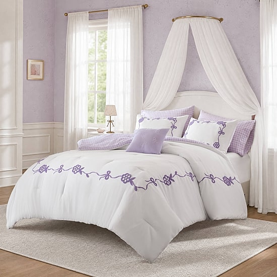 Intelligent Design Eloise Floral Bow Embroidered 6-pc. Comforter Set with Throw Pillow