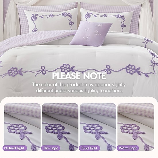 Intelligent Design Eloise Floral Bow Embroidered 6-pc. Comforter Set with Throw Pillow