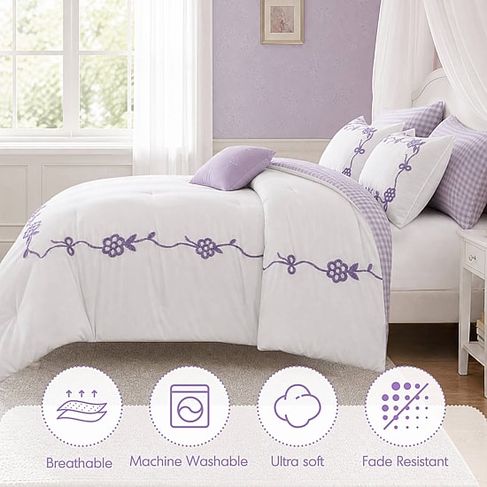 Intelligent Design Eloise Floral Bow Embroidered 6-pc. Comforter Set with Throw Pillow
