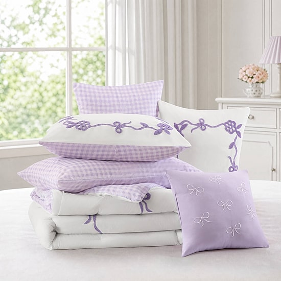 Intelligent Design Eloise Floral Bow Embroidered 6-pc. Comforter Set with Throw Pillow