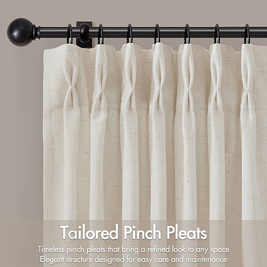 Madison Park Pinch Pleat Back Tab Light-Filtering Set of 2 Curtain Panel