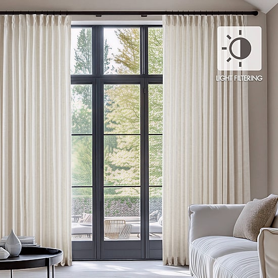 Madison Park Pinch Pleat Back Tab Light-Filtering Set of 2 Curtain Panel