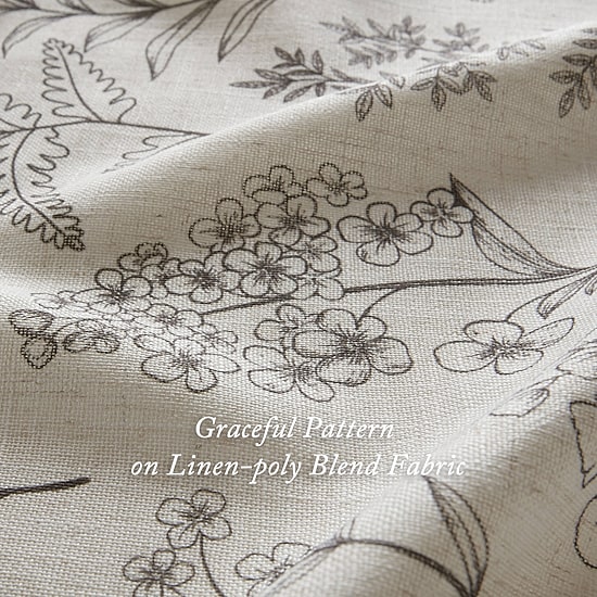 Madison Park Lana Linen Blend Floral Print Light-Filtering Rod Pocket Single Tie-Up Shade