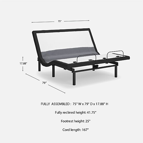 Signature Design by Ashley Best Base with Lumbar and Audio 17" Adjustable Base