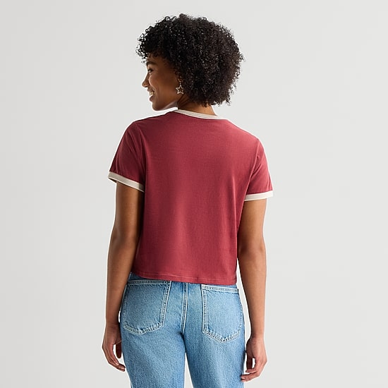 New World Cranberries Womens Juniors Crew Neck Short Sleeve Regular Fit Graphic T-Shirt
