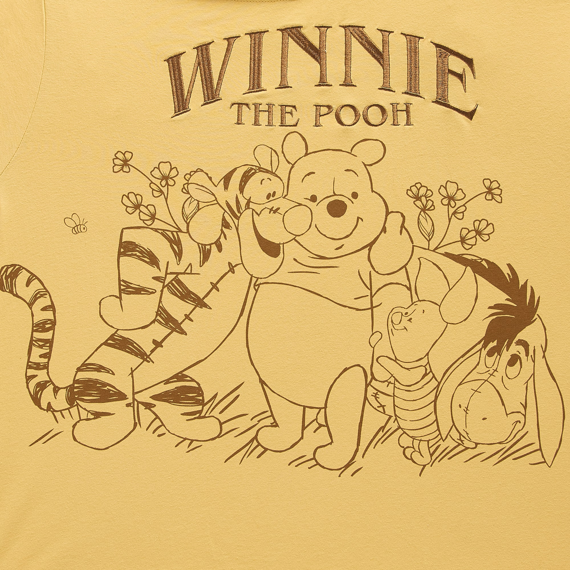 Winnie Off The Shoulder Tee Womens Juniors Short Sleeve Loose Fit Pooh Graphic T-Shirt