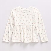 Okie Dokie Toddler & Little Girls Round Neck Long Sleeve Peplum Top