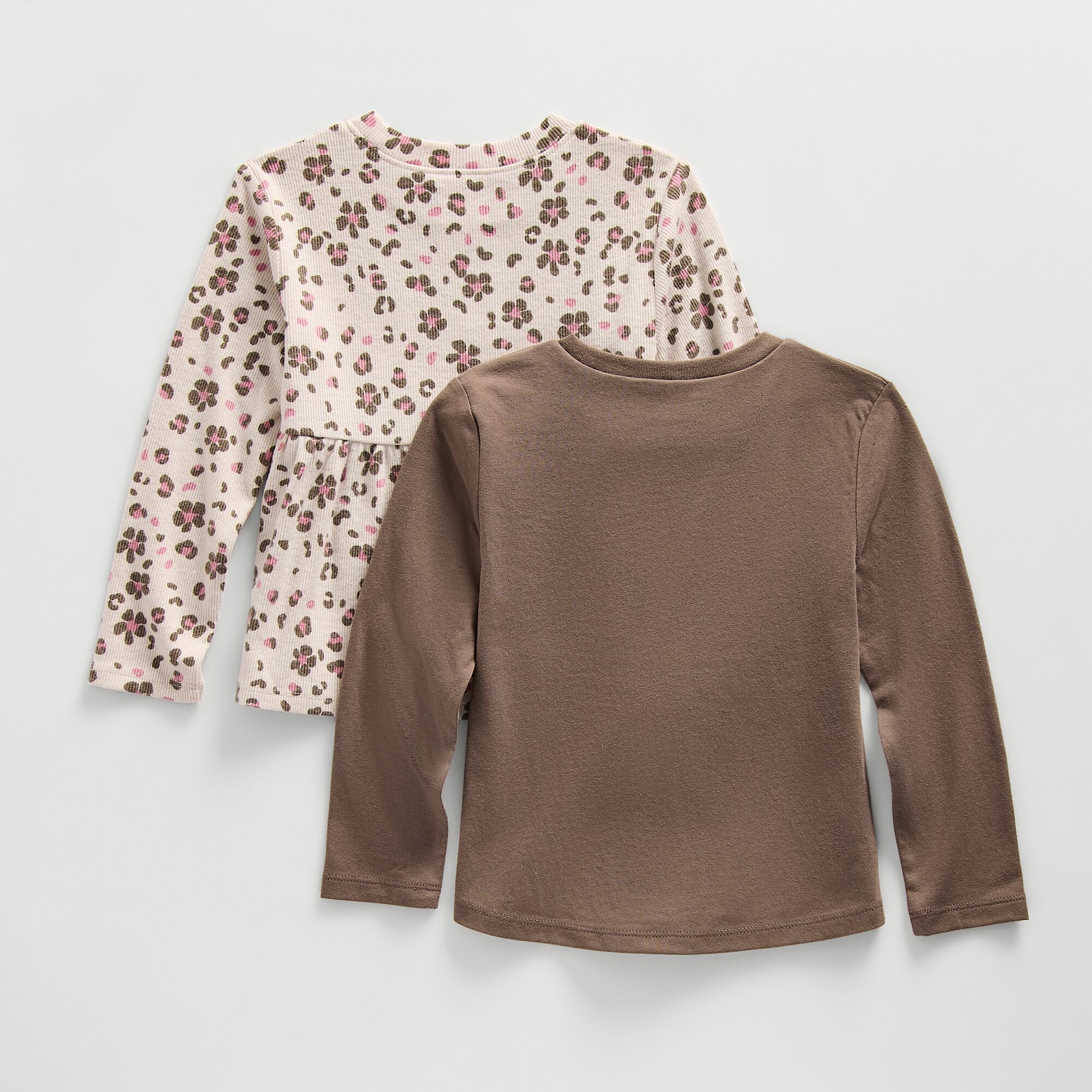 Okie Dokie Toddler & Little Girls Round Neck Long Sleeve Classic Fit 2-pc. Graphic T-Shirt