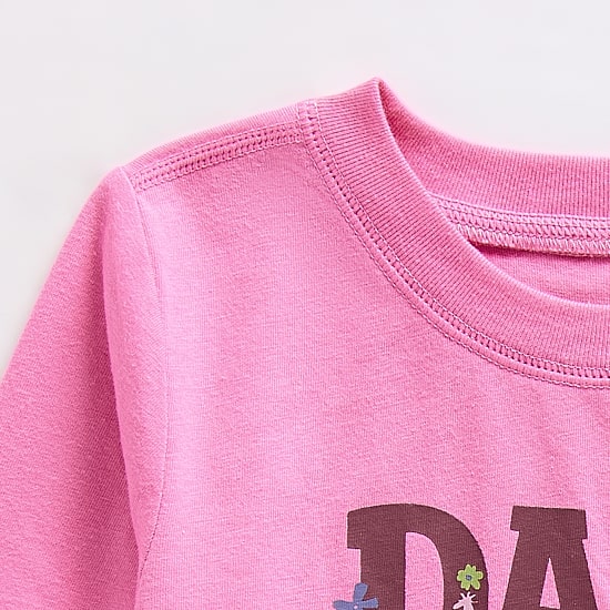 Okie Dokie Toddler Girls Easy-on + Easy-off Round Neck Long Sleeve Adaptive Regular Fit Graphic T-Shirt