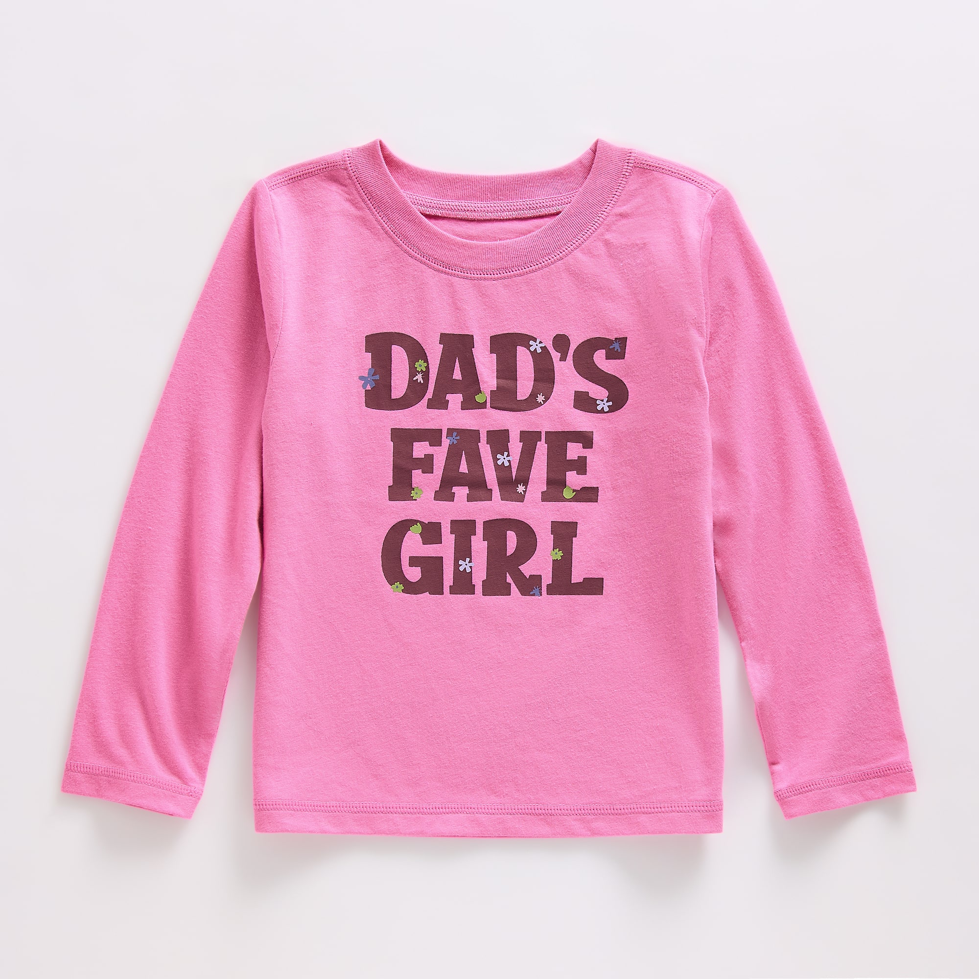 Okie Dokie Toddler Girls Easy-on + Easy-off Round Neck Long Sleeve Adaptive Regular Fit Graphic T-Shirt