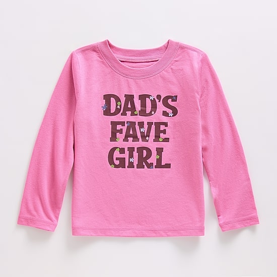 Okie Dokie Toddler Girls Easy-on + Easy-off Round Neck Long Sleeve Adaptive Regular Fit Graphic T-Shirt