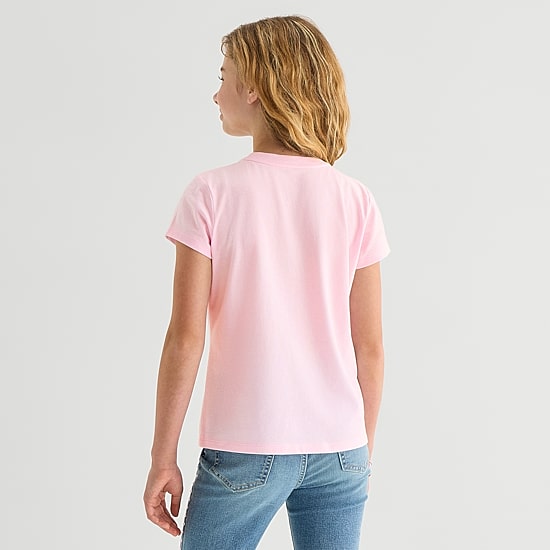 Thereabouts Little & Big Kid Girls Crew Neck Short Sleeve Classic Fit Graphic T-Shirt