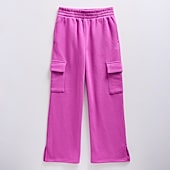 Xersion Little & Big Kid Girls High Rise Wide Leg Active Fleece Cargo Pant