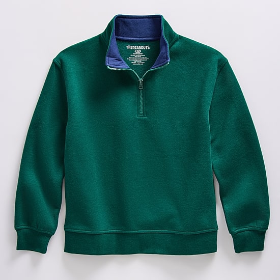 Thereabouts Little & Big Kid Boys Mock Neck Long Sleeve Fleece Casual Quarter-Zip Pullover