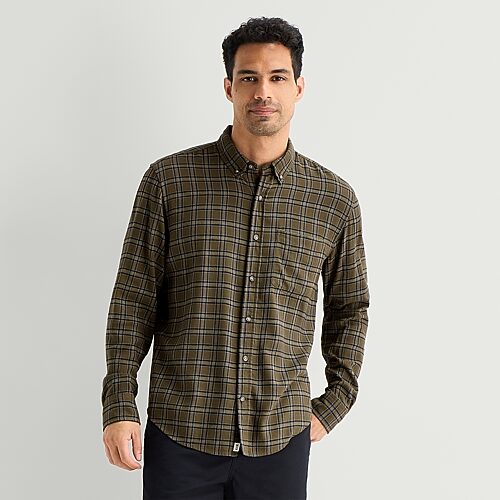 Mutual Weave Mens Long Sleeve Classic Fit Button-down Shirt In Green