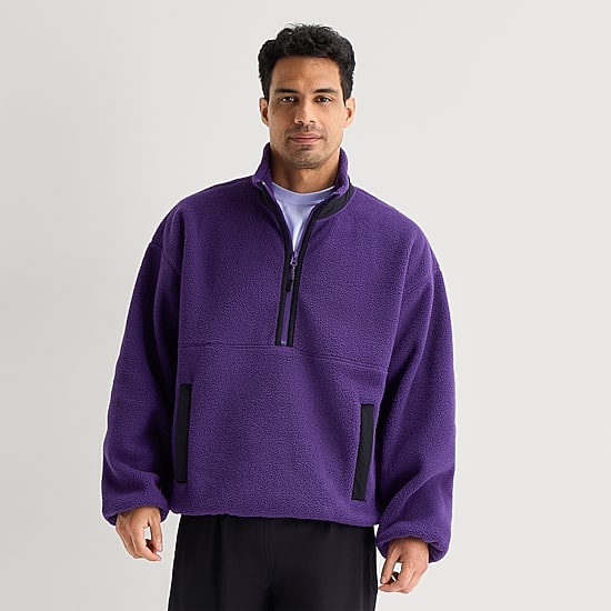 Xersion Mens Mock Neck Long Sleeve Active Quarter-Zip Pullover