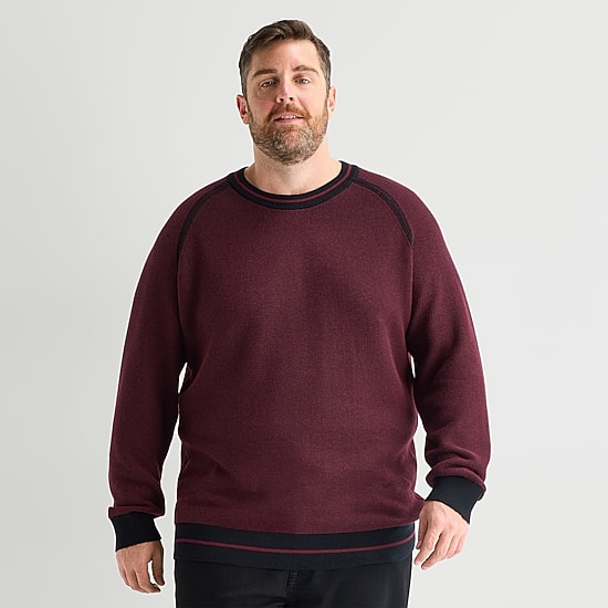 Shaquille O'Neal XLG™ Big and Tall Mens Crew Neck Long Sleeve Pullover Sweater