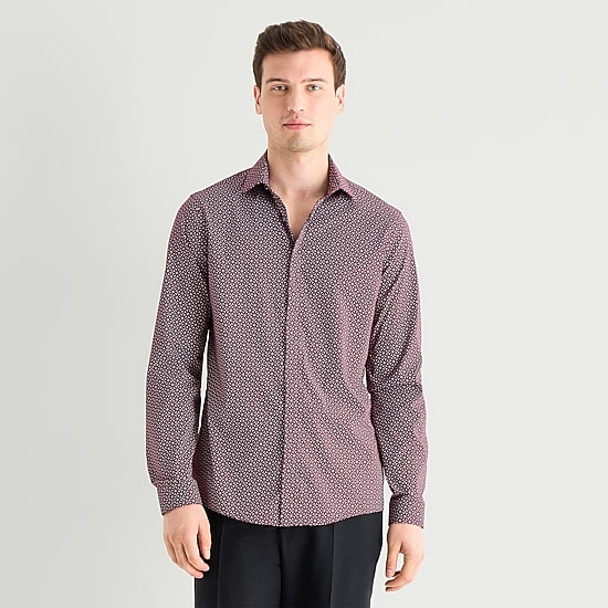 J. Ferrar Ultra Comfort Mens Long Sleeve Slim Fit Stretch Fabric Wrinkle Free Button-Down Shirt