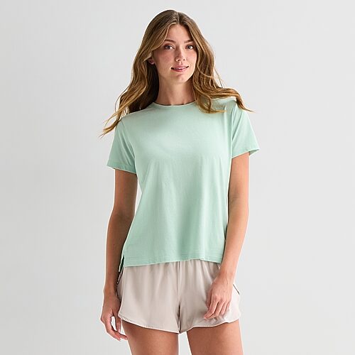 Xersion Womens Crew Neck Short Sleeve Active T-shirt In Green