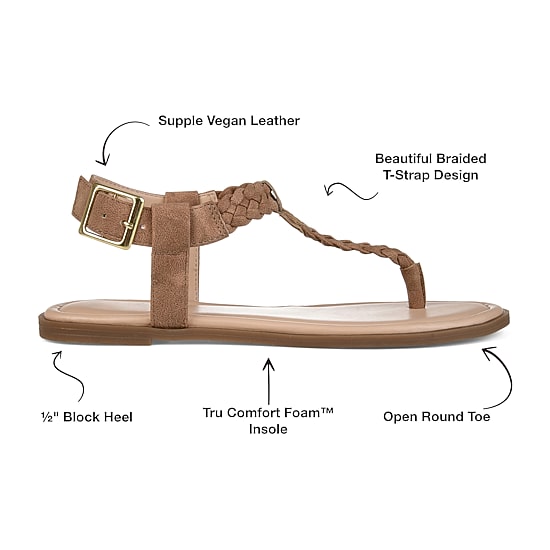 Journee Collection Womens Genevive Ankle Strap Flat Sandals