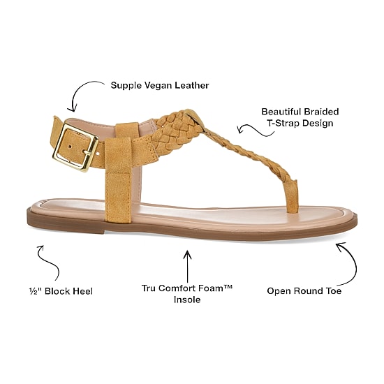Journee Collection Womens Genevive Ankle Strap Flat Sandals