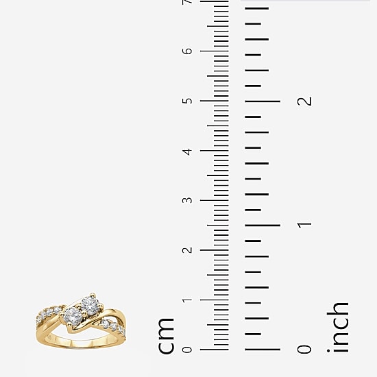 Diamonart Womens 1 1/5 CT. T.W. Cubic Zirconia 14K Gold Over Silver Promise Ring