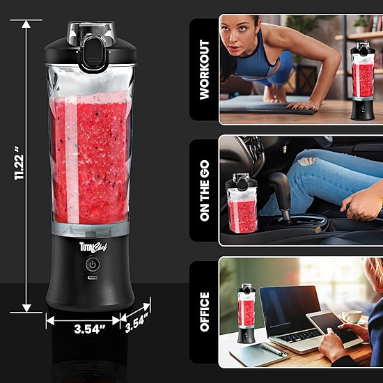 Total Chef Cordless USB Portable Blender 20 oz