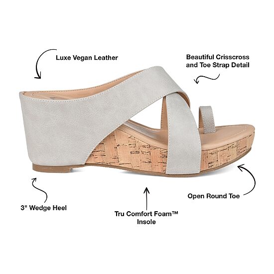 Journee Collection Womens Rayna Wedge Sandals