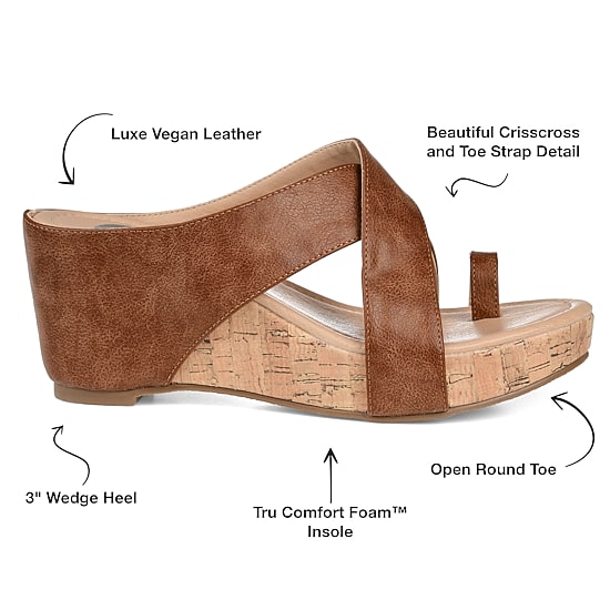 Journee Collection Womens Rayna Wedge Sandals