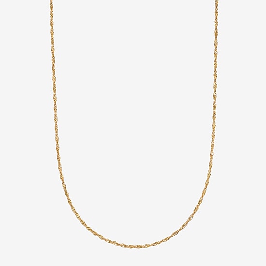14K Gold 16 - 18 Inch Solid Singapore Chain Necklace