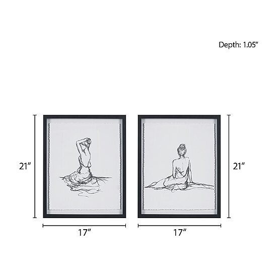 Madison Park Feminine Figures 2-pc. Framed Wall Art Set