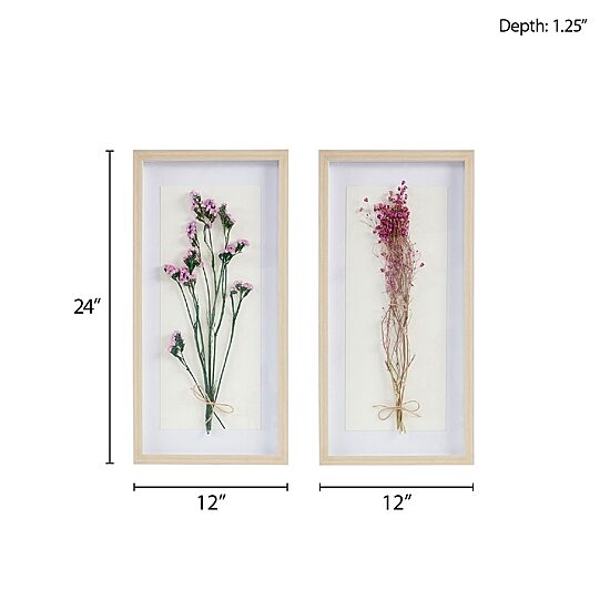 Madison Park Avant Dried Flower Shadow Box 2-pc. Framed Wall Art Set