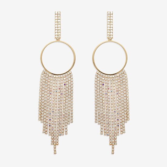 Bijoux Bar Gold Tone Womens Glass Circle Drop Earrings