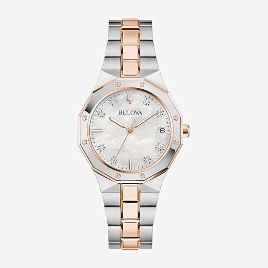 Bulova Prestige\N Womens Two Tone Stainless Steel Bracelet Watch 98p235