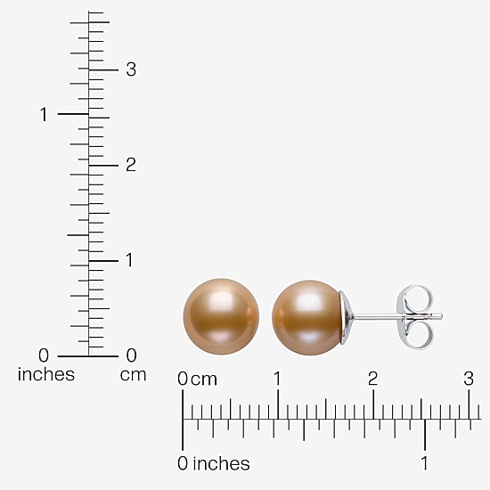 Brown Cultured Freshwater Pearl Sterling Silver 8mm Ball Stud Earrings