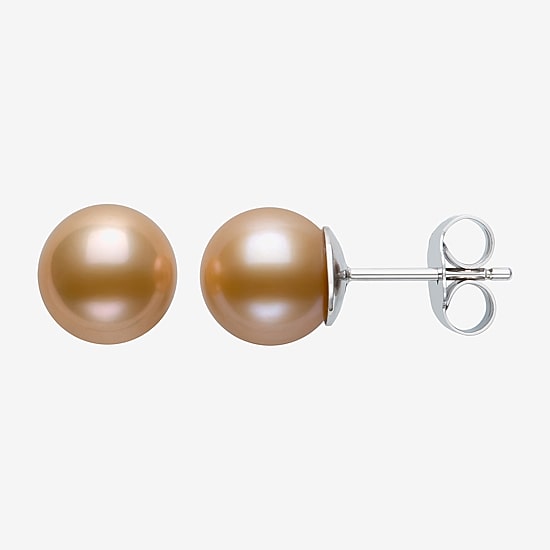 Brown Cultured Freshwater Pearl Sterling Silver 8mm Ball Stud Earrings