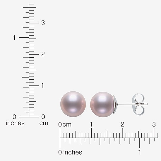 Pink Cultured Freshwater Pearl Sterling Silver 8mm Ball Stud Earrings
