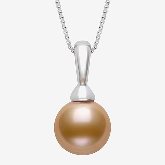 Womens Brown Cultured Freshwater Pearl Sterling Silver Ball 18 Inch Pendant Necklace