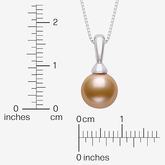 Womens Brown Cultured Freshwater Pearl Sterling Silver Ball 18 Inch Pendant Necklace
