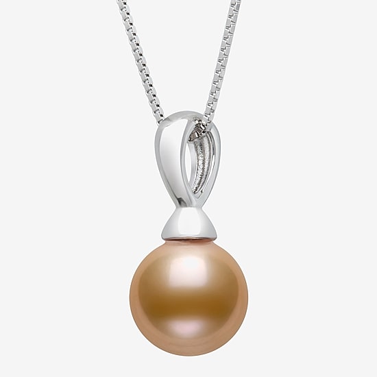 Womens Brown Cultured Freshwater Pearl Sterling Silver Ball 18 Inch Pendant Necklace