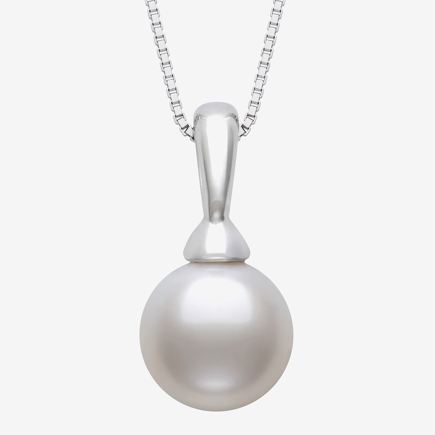 Womens White Cultured Freshwater Pearl Sterling Silver Ball 18 Inch Pendant Necklace