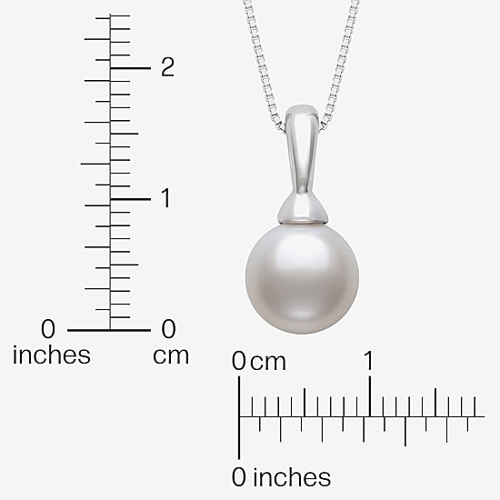 Womens White Cultured Freshwater Pearl Sterling Silver Ball 18 Inch Pendant Necklace