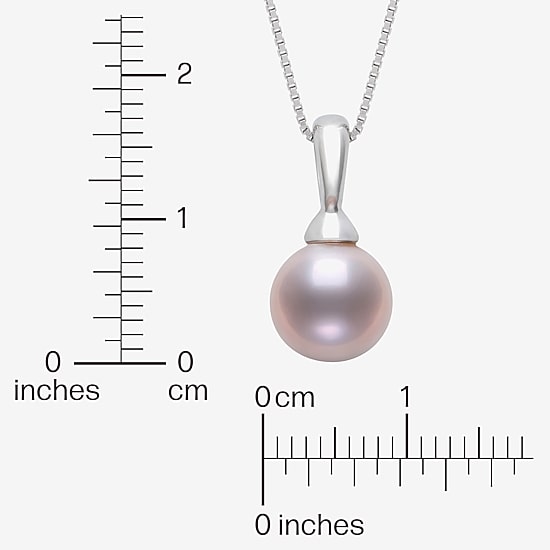 Womens Pink Cultured Freshwater Pearl Sterling Silver Ball 18 Inch Pendant Necklace