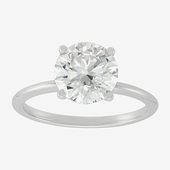 Womens 2 1/2 CT. T.W. Lab Grown White Diamond 14K Gold Round Solitaire Engagement Ring