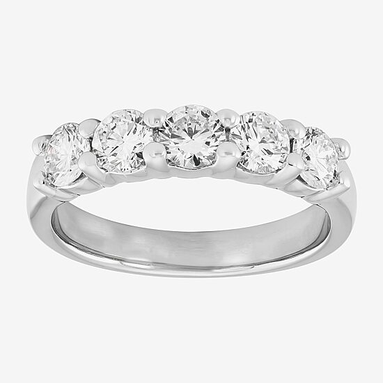 Womens 1 CT. T.W. Lab Grown White Diamond 14K White Gold Band