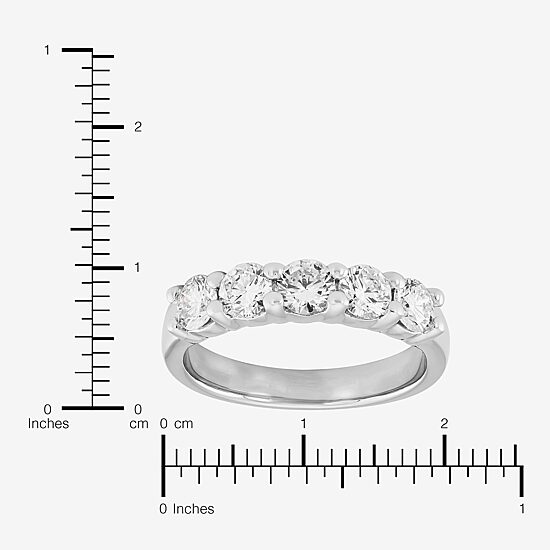 Womens 1 CT. T.W. Lab Grown White Diamond 14K White Gold Band