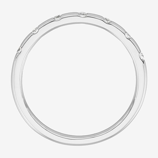Womens 1/10 CT. T.W. Lab Grown White Diamond 10K White Gold Band