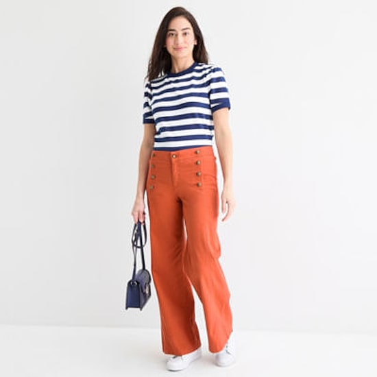 St. John's Bay Womens Tall Wide Leg Trouser